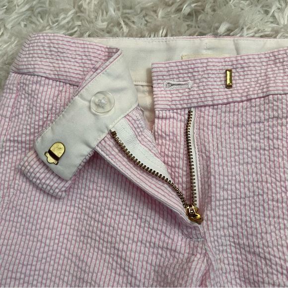 Crewcuts J.Crew Pink and White Bow Striped Shorts Size 7 - Picture 2 of 8